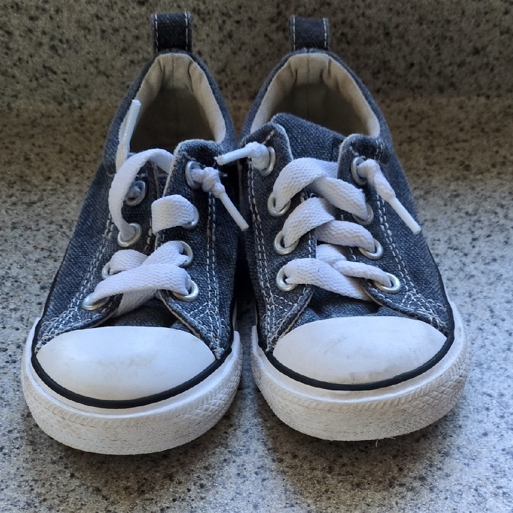 Kids Denim Sneakers with White Accents
